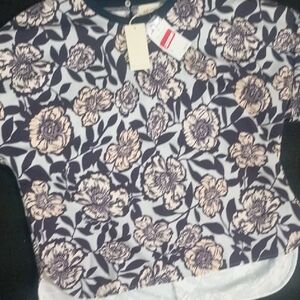 MELLODAY Kids Floral Top - Black and Cream